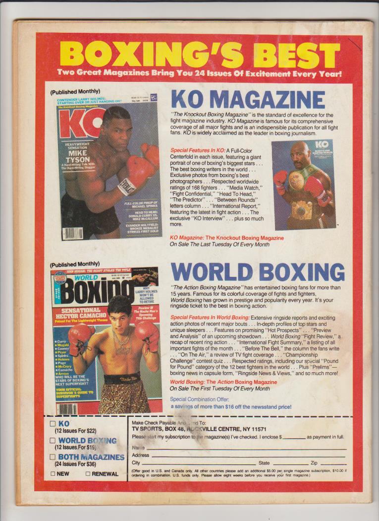 WORLD BOXING MAGAZINE MIKE TYSON BOXING HOFerJOSE RIBALTA DECEMBER