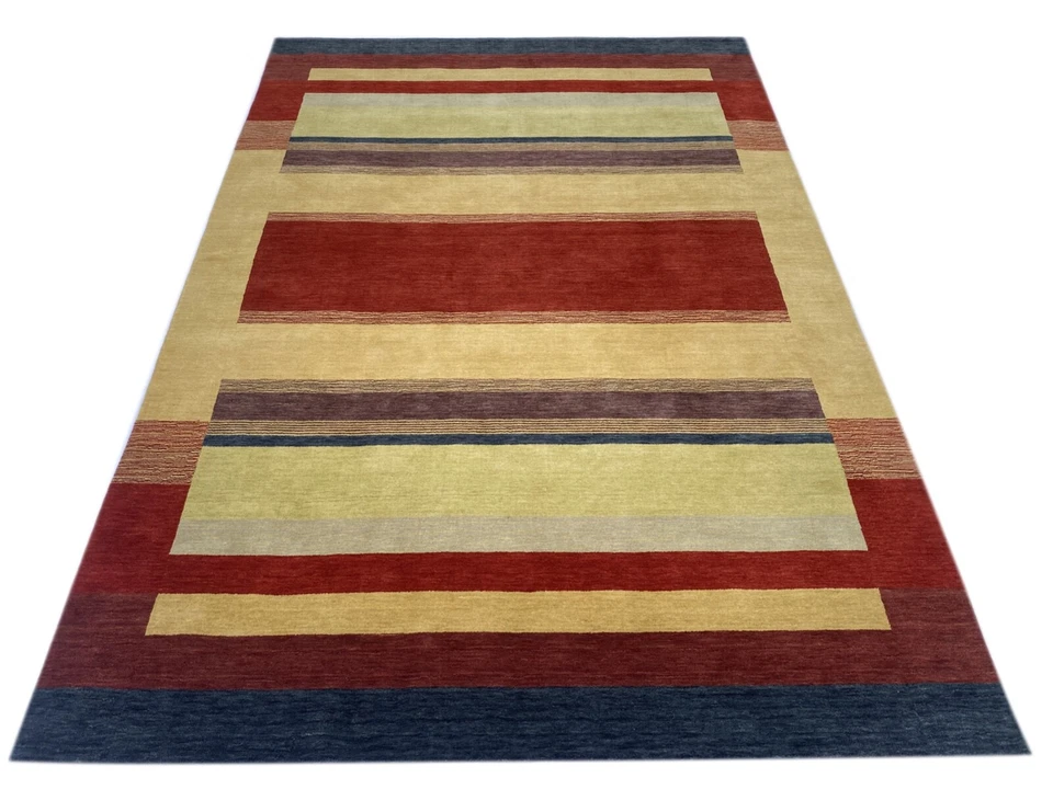 Tapis 100% Laine 170x240 CM Rouge Beige Tissé à la Main Gabbeh D'Orient BR10 - Photo 4/4