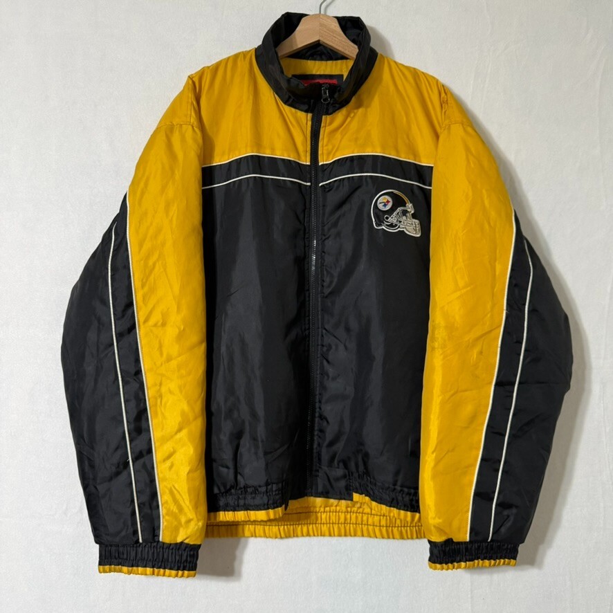 NFL Pittsburgh Steelers フード付きジャケット XXL VTG NFL Pittsburgh Steelers Jacket XXL Black Yellow Logo