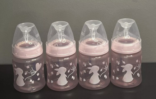 NUK Smooth Flow Anti Colic Baby Rose Bottle, 5 oz, 4 Pack, P