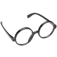 Steampunk-BLACK ROUND OWL GLASSES-Harry Potter School Boy Naughty Girl Costume
