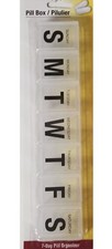 7 Day Pill Box - Clear, Bold, Large Print, Big Words, Weekly, Daily Medicine