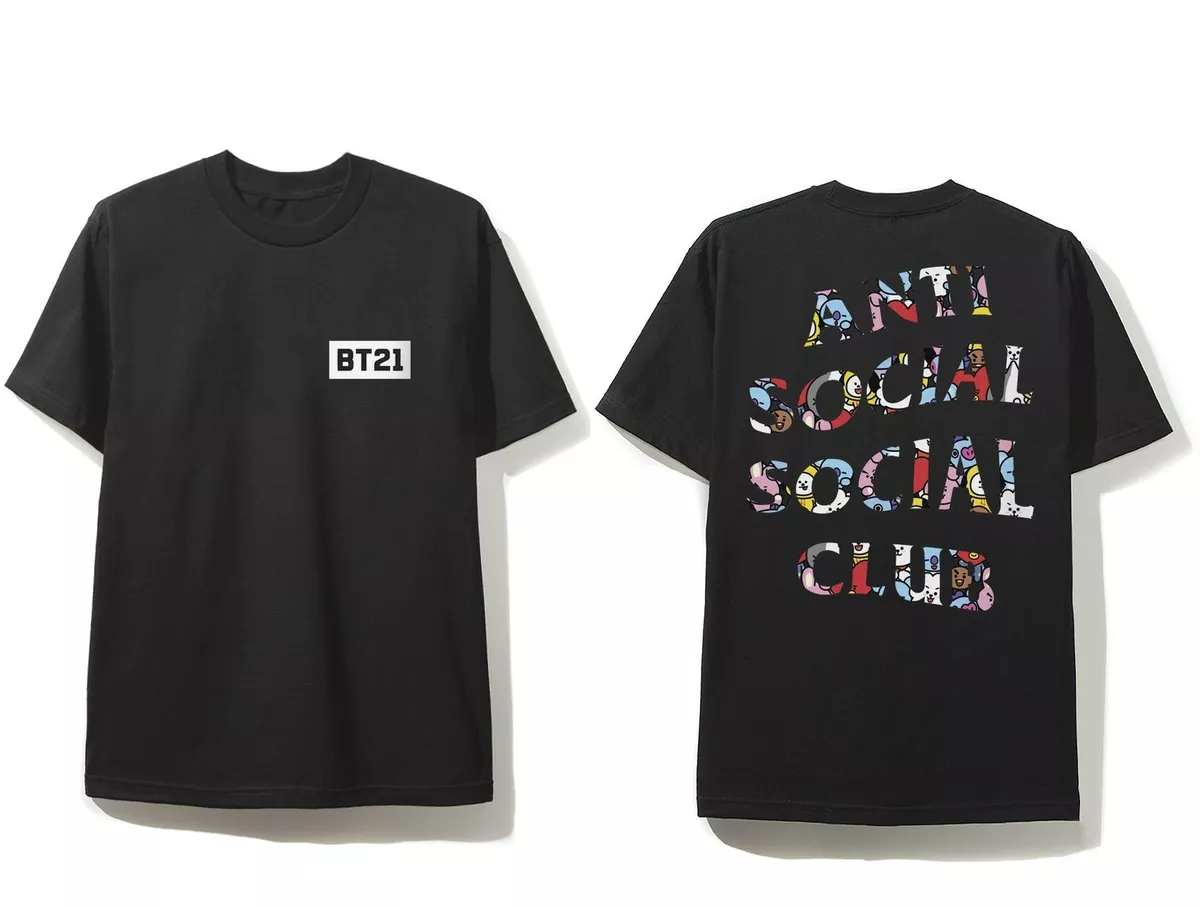 Anti Social Social Club ASSC / BT21 BLENDED BLACK TEE T SHIRT ...