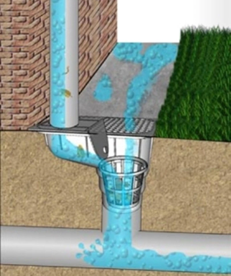 Regenrohrablauf Regensinkkasten DN 110 125 kombiniert grau 325 Cs  - Bild 4 von 4
