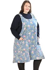 Big Plus Size Aprons For Women With Pockets Cotton Linen Baking Kitchen Cooking