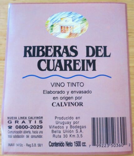 Etiquetas vinos RIBERAS DEL CUAREIM Vino Tinto CALVINOR  Labels wine - Imagen 1 de 1