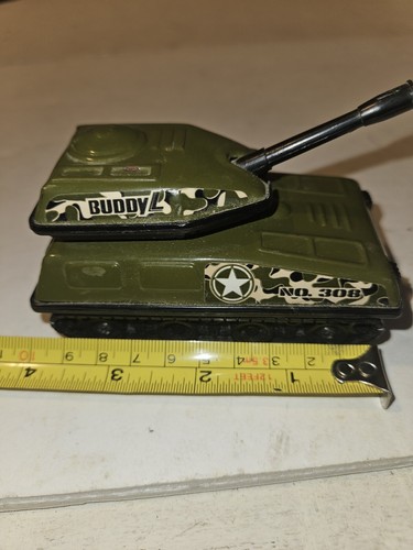 VINTAGE 1980 BUDDY L T-308 ARMY MILITARY TANK Toy Great Condition! - Picture 6 of 8