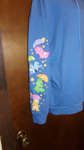 Adult Size XL Care Bear Blue Hoodie Sweatshirt Cute - Picture 2 of 4