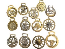 Vintage Brass Horse Brasses Collectible Set of 12 Unique Designs