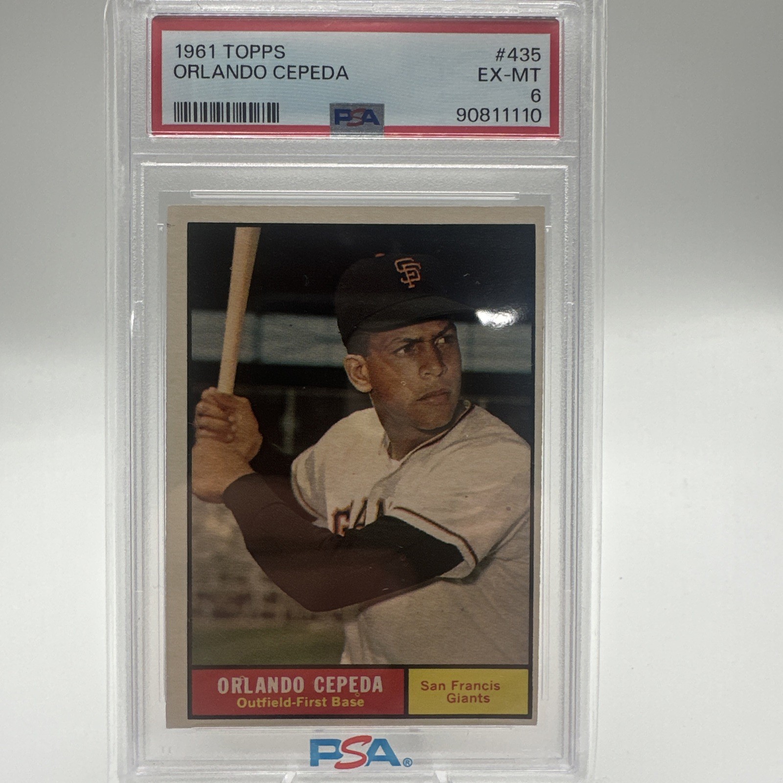 1961 Topps Orlando Cepeda #435 San Francisco Giants HOF  PSA EX-MT 6