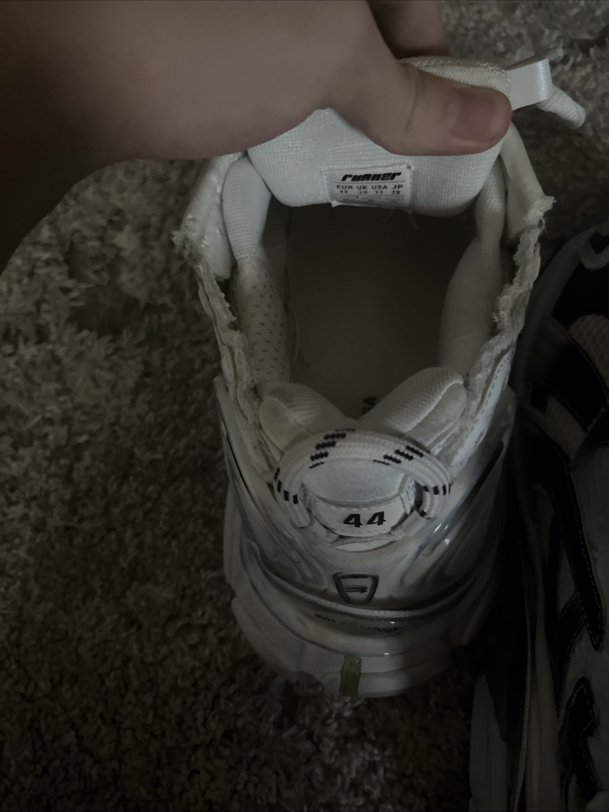 Balenciaga Men's runner sandals size 44 white black gradient thumbnail 4