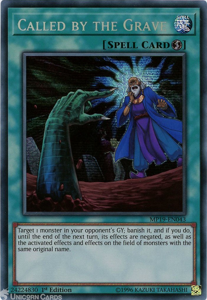 MP19-EN043 Called by the Grave Prismatic Secret Rare 1st Edition Mint YuGiOh Car