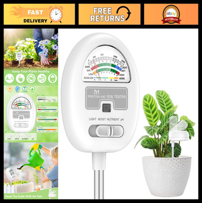 4-in-1 Soil Moisture Meter & pH Tester - No Batteries, Perfect for Gardening & P