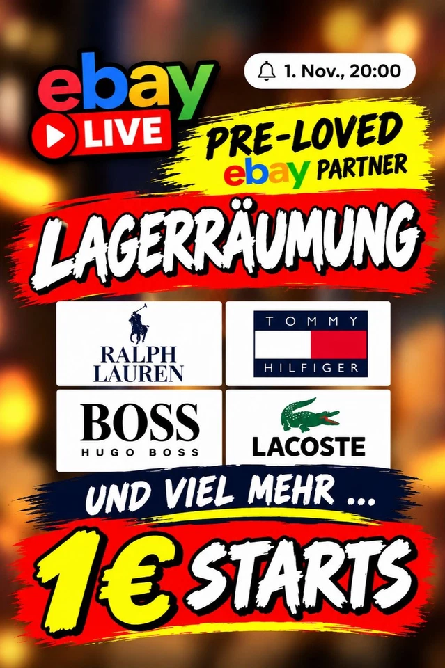 Pre-Loved Ebay Partner Lagerraumung , 1 Euro Starts