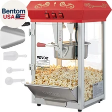 Commercial Popcorn Machine, 8 Oz Kettle, 850 W Countertop Popcorn Maker for 48 C