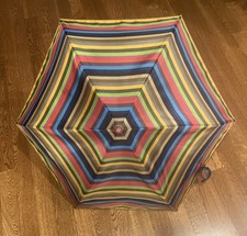 TOTES Travel Size Umbrella Multicolor Stripes
