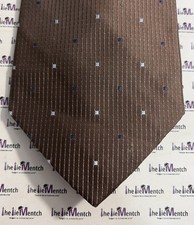 CALVIN KLEIN Silk Brown Polka Dot Design Neck Tie 3.75  New Without Tags 