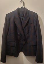 Elie Tahari Jezebel Double-Breasted Plaid Jacket Blazer size 16