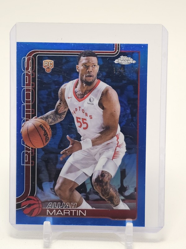 ALIJAH MARTIN 2025-26 TOPPS CHROME BLUE REFRACTOR /150 ROOKIE #290 RAPTORS Q6572