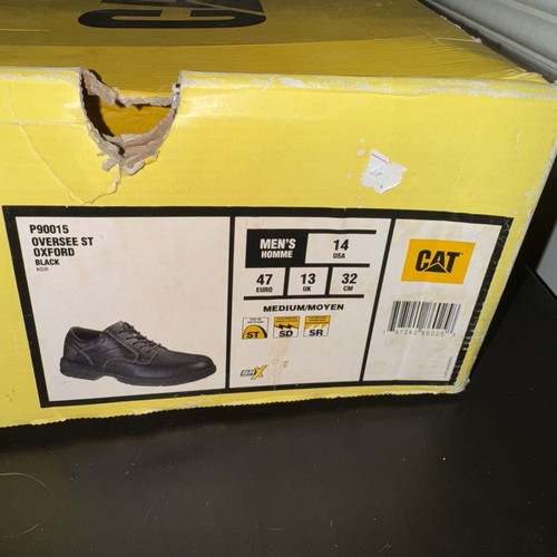 CATERPILLAR Oversee Steel Toe Work Shoe P90015 Black Leather Lace Up ERGO Sz 14 - Picture 13 of 13