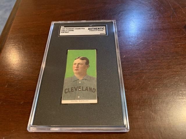 CY YOUNG  1909-11 T206 PIEDMONT 150 CLEVELAND GREEN PORTRAIT AUTHENTIC