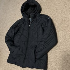 Columbia Youth XL Black Puffer Jacket Hooded Full Zip Winter Coat Girls