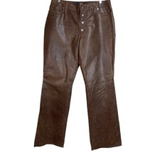 Vintage Brown Leather Pants Womens 12