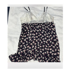 Hanky Panky Floral Lace Camisole Set Adjustable Straps Size M Blue White Pink