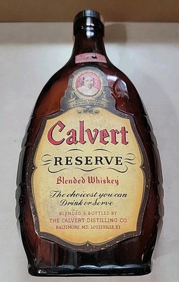 Vintage Calvert Reserve Whiskey Bottle Half-Gallon State of Missouri Tax Stamp