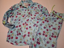 Nick Nora Bluebird Raspberry Cotton Pajama Set Size Small Rare