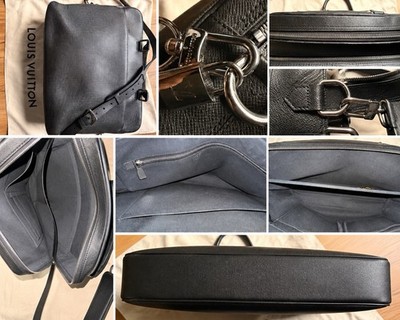 Original Louis Vuitton Aktentasche Taïga Leder Schwarz