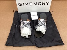 Givenchy Logo Slides Flat Sandals White/Black...