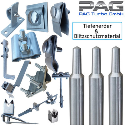   Verbinder Klemmen Blitzschutz Material für Blitzableiter Erdung Zubehör