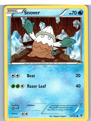 Snover 25/101 Common Plasma Blast Pokemon Moderately Played
