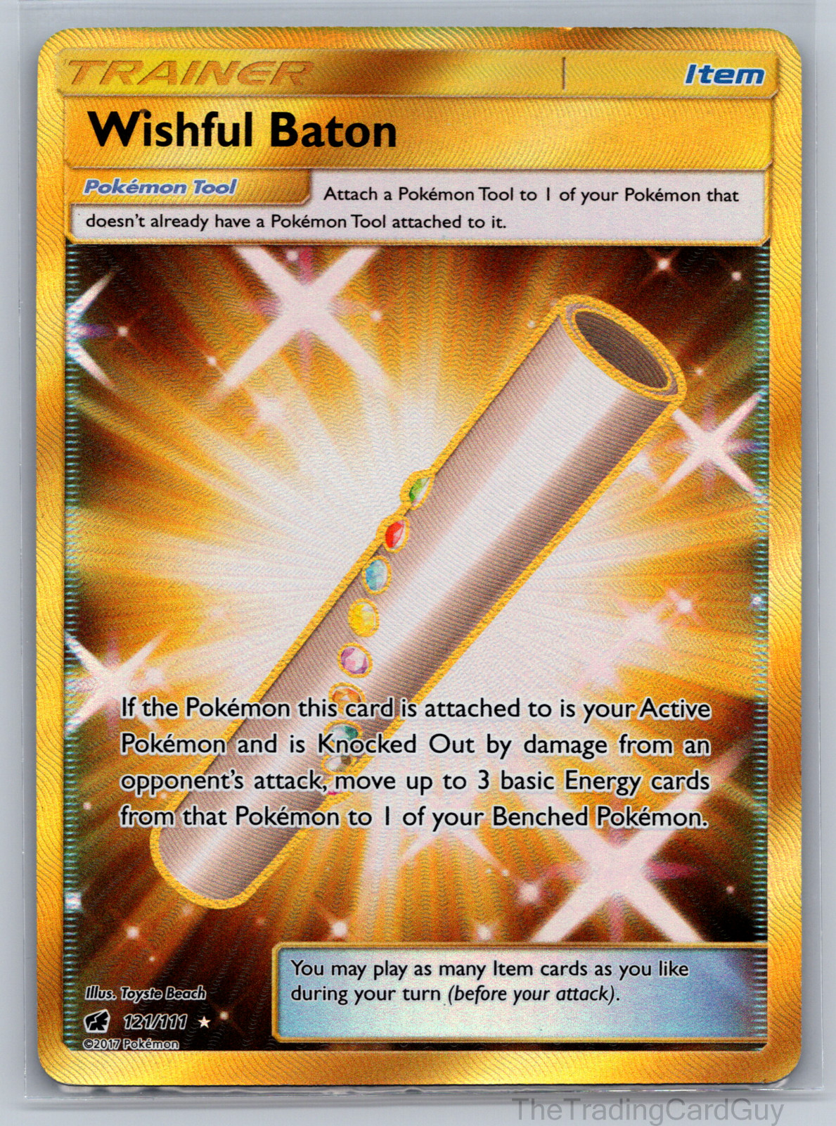 Wishful Baton (Secret) 121/111 Crimson Invasion Holo NM | Sun & Moon Pokemon
