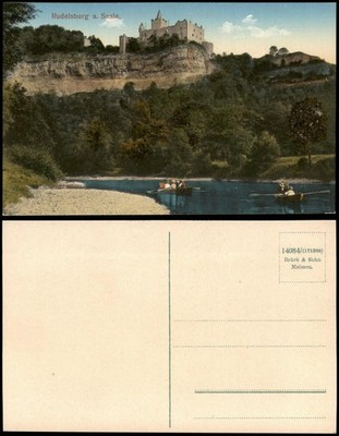 Ansichtskarte Saaleck-Bad Kösen Rudelsburg Ruderer auf der Saale 1912