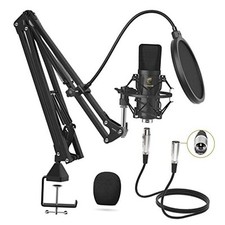XLR Condenser Microphone, Professional Cardioid Studio Mic Kit with T20 Boom