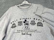 Disney Parks Walt Disney World Mickey Mouse Crewneck Sweatshirt Mens Large Gray