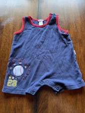 Vintage Carters Baseball One Piece Boys 6 Month Shorts Summer Outfit