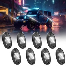 Rock Lights Ultra Bright LED Neon Underglow Lights Waterproof for 8 Pods White