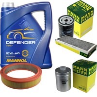 Mann Inspektionspaket Filterset 5L Mannol Defender 10W-40 FüR Audi 80 2.0