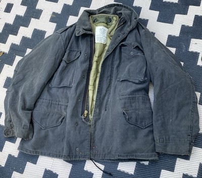 Jungle Fatigue Jacket Sz L Blackish Green Lining Lakeview