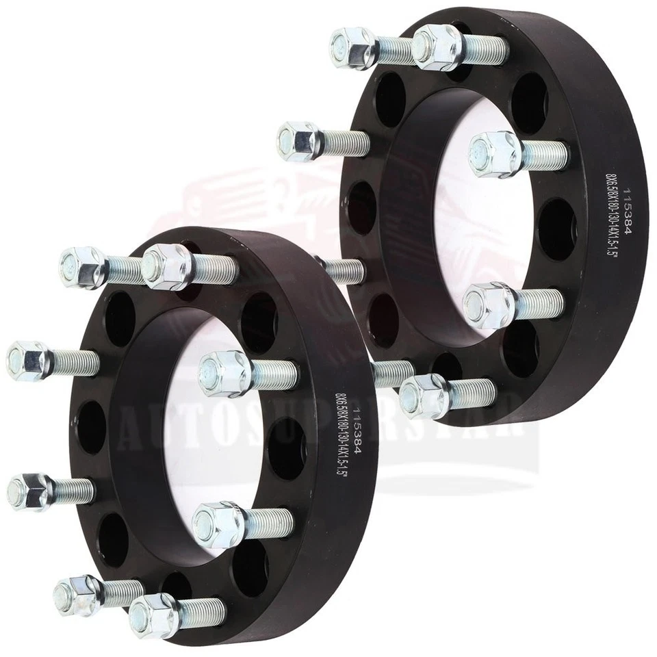 2 PC1.5" 8x6.5 to 8x180 Adapter Wheel Spacers For GMC Savana 2500 Yukon XL 2500 - Image 2 of 4