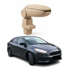 Mittelarmlehne Armlehne Mittelkonsole für Ford Focus 2015-2018 PU-Leder Beige