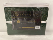 Superior Deep Pocket TXL Twin XL Egyptian Cotton Hunter Green Solid Sheet Set