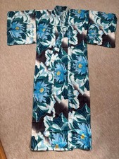 Blue and white floral pattern yukata and obi set