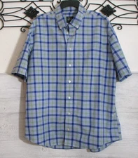 Jos. A. Bank Button Up Shirt Men's Size XL Short Sleeve Multicolored Plaid