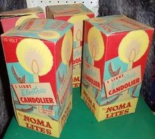 4 VTG CHRISTMAS Noma Lites Electric Candolier 1 Single LIGHT EMPTY BOXES 151