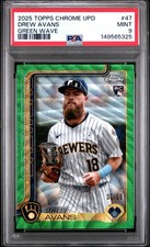 2025 TOPPS CHROME UPDATE GREEN WAVE #47 DREW AVANS ROOKIE RC 32/99 PSA 9