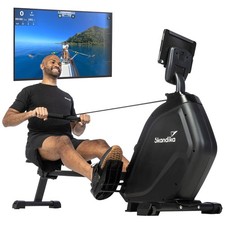 Skandika Rudergerät Munin 16 Stufen klappbar Kinomap schwarz Neu